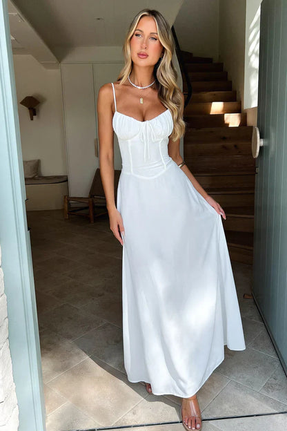 Corina - Lace-Up Sleeveless Maxi Dress