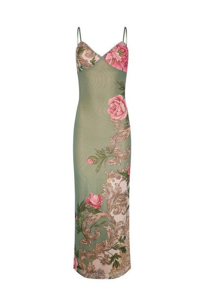 Patti Printed Bodycon Slip Maxi Dress