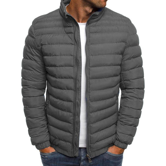 Men's Casual Stand Collar Long Sleeve Padded Jacket 96439922M