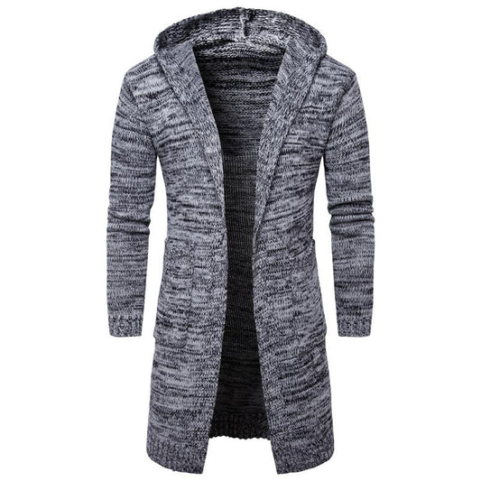 Men's Casual Hooded Thick Knit Cardigan 71100968M