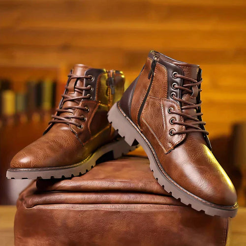 Jethro | Rugged Leather Lace-Up Boots