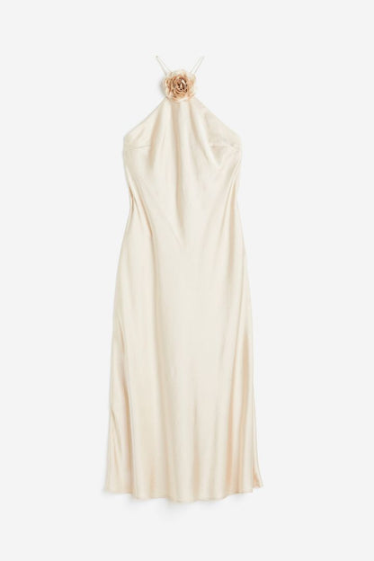 Sia Removable Rose Halterneck Midi Dress