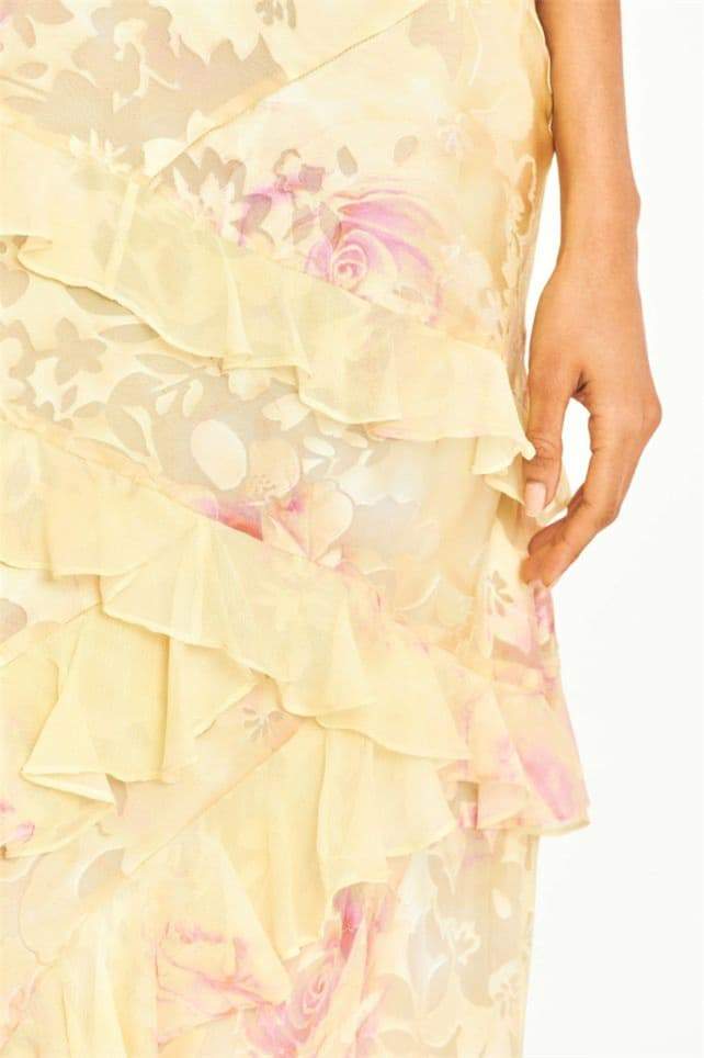 Virginia Floral Ruffle Maxi Slip Dress